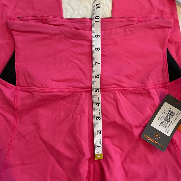 Copper Life Small Leggings Women's Back Support Neon Pink Copper Zinc Infused - Picture 8 of 12